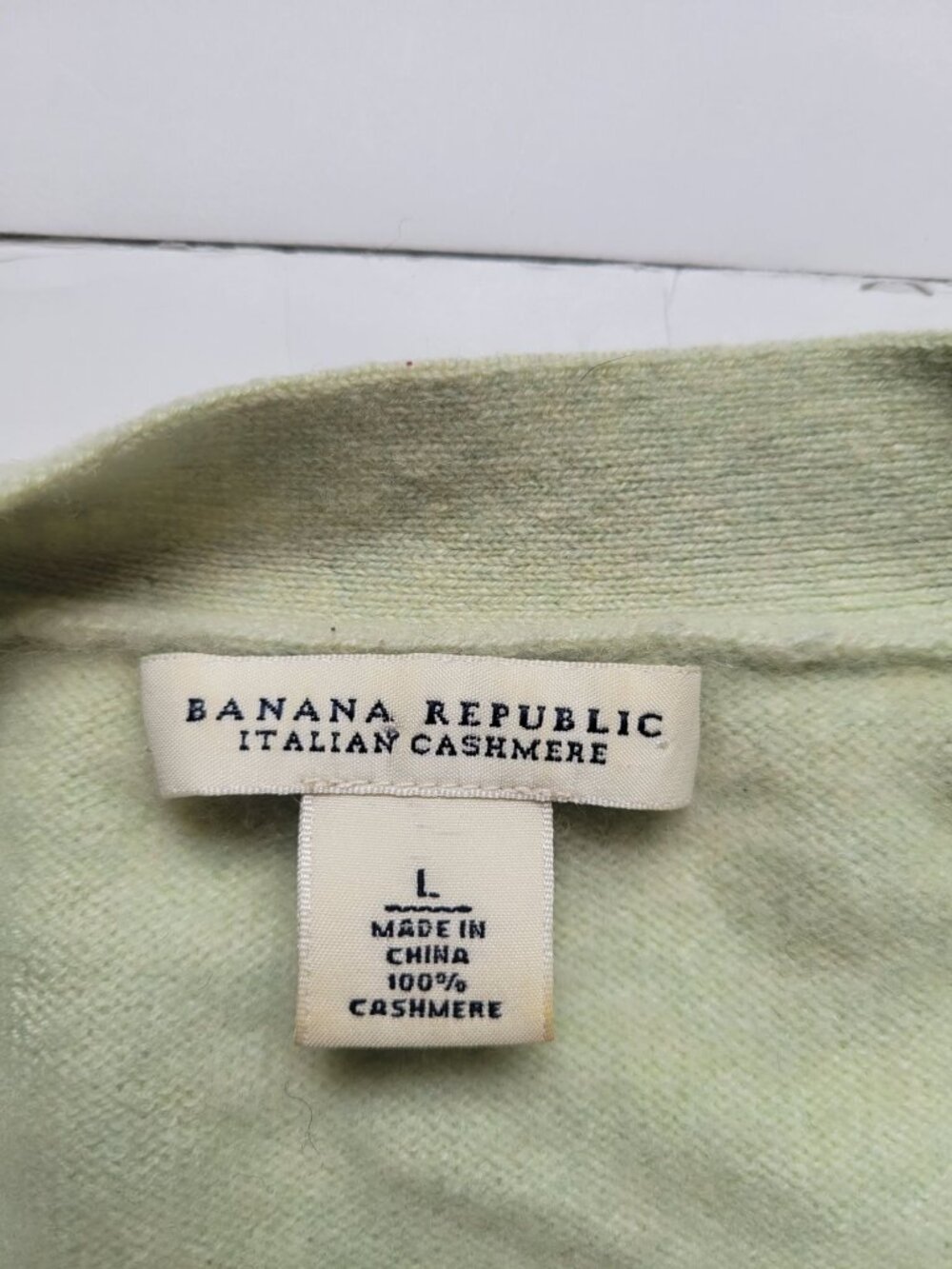 Banana Republic Italian 100% Cashmere Bow Tie Lime Green Short Sleeve Sweater S - Picture 8 of 10